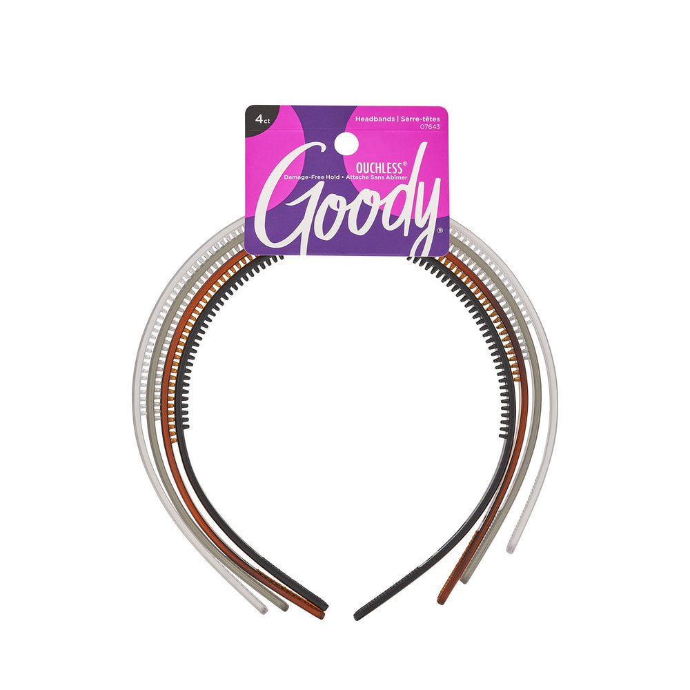 Goody Women's Classics Frost Headband in clear color keeps hair in place during workouts.
