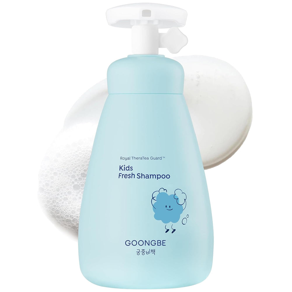 GOONGBE Kids Fresh Shampoo bottle front for gentle cleansing on active kids.
