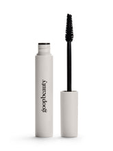 Goop Featherlash mascara bottle close-up shows rich pigment for defined lashes.