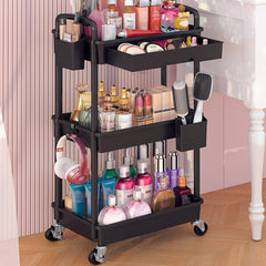 Goovilla rolling makeup cart top view showing spacious vanity surface for prep