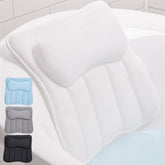 GORILLA GRIP bath pillow with 6 suction cups for secure tub attachment and comfort.