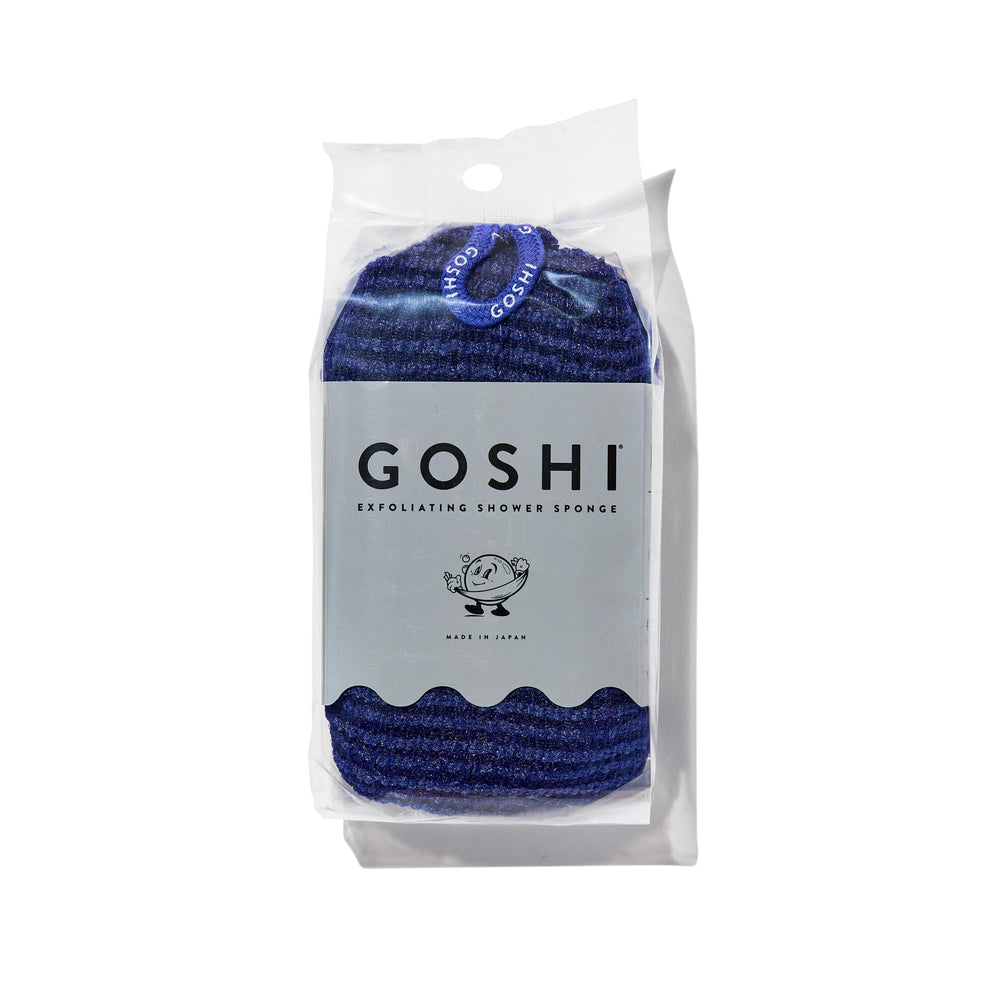 GOSHI esponja exfoliante de ducha Indigo azul para exfoliación suave