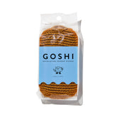 Esponja exfoliante GOSHI para ducha marigold, exfoliación suave para la piel.