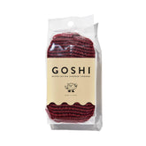 GOSHI esponja exfoliante de ducha rojo ladrillo, uso diario para piel suave.