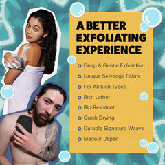 GOSHI Esponja exfoliante para ducha que se seca rápido tras el enjuague.