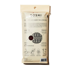 GOSHI toalla exfoliante: tejido resistente para duradera exfoliación.