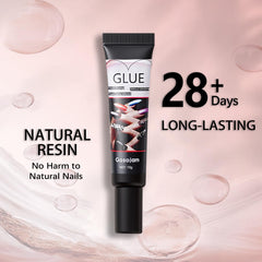 Gosojam nail glue works with all nail types for versatile designs.