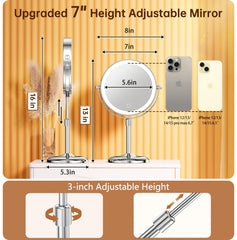 Gospire 10X magnification panel for detailed skincare and precise makeup.
