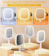 Gospire LED lights provide consistent illumination for natural-looking makeup.