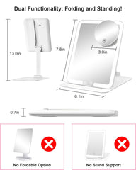 Gospire compact foldable vanity mirror with carrying bag for easy travel