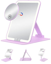 Gospire travel makeup mirror folded view highlighting compact portability