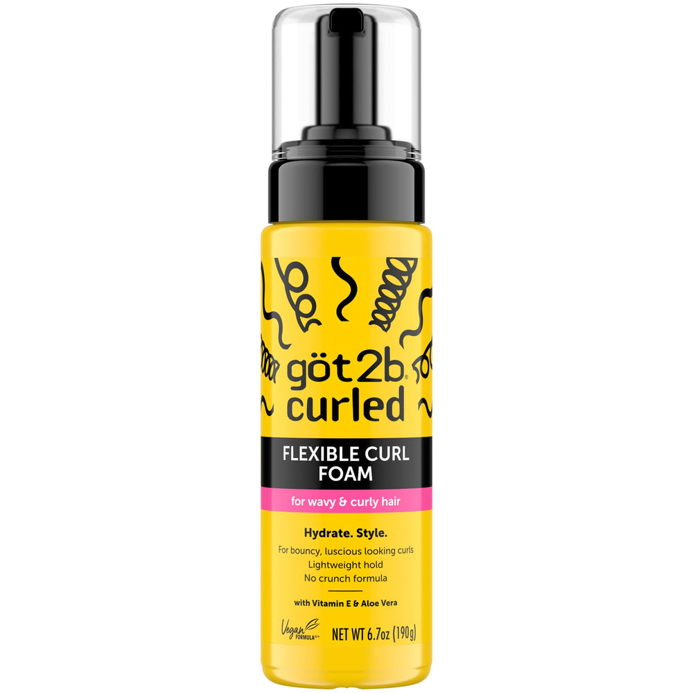 Got2B Curled Flexible Curl Foam: bote visible para control del encrespamiento