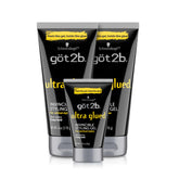 Got2B Ultra Glued Invincible gel with two full-size tubes delivers extreme hold for gravity-defying styles.