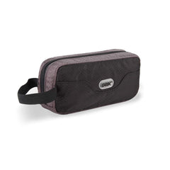 GOX Travel Toiletry Bag front view showing compact black design for easy packing.