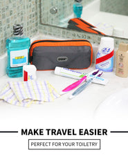 GOX toiletry bag hanging hook demonstrates easy access in bathrooms.