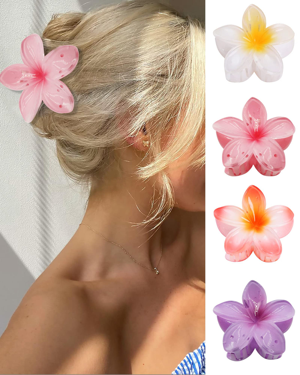 GQLV gancho flor cabello grande, sujeción estable para peinados diarios.