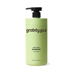 Grabityg0 bottle on a bathroom shelf showing instant lift after use