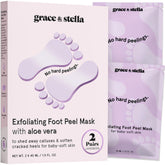 grace & stella mascarilla exfoliante para pies con lavanda, piel más suave
