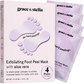 Grace y Stella mascarilla exfoliante para pies con lavanda elimina piel muerta y suaviza