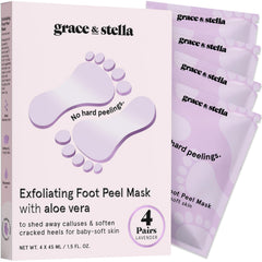 Grace y Stella mascarilla exfoliante para pies con lavanda elimina piel muerta y suaviza
