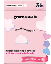 parches grace & stella con corazones rosados para tratamiento puntual de granos