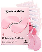 Grace & Stella parches ojos rosa de 6 pares para ojeras.