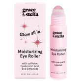 Grace & Stella rodillo de cuarzo rosa para deshinchar ojos y refrescar la piel.