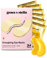 Grace & Stella under-eye mask with gold packaging for luxurious at-home care