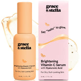 Grace & Stella Serum Vitamina C, botella luminosa para brillo diario.