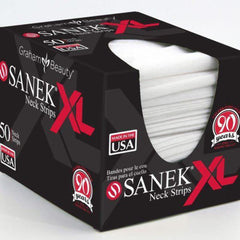 Graham SANEK XL neck strips in a dispenser provide quick, clean access.