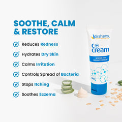 Grahams Natural Manuka honey ingredient highlighted in the cream.