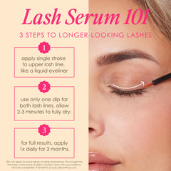 Close-up of the brush tip applying serum to lashes for targeted use.