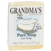 Grandma's Pure Lye Soap bar unscented close-up for sensitive skin cleansing.