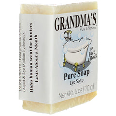 Grandma's Pure Lye Soap Bar sin detergentes ni colorantes para piel delicada
