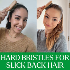 GranNaturals hard bristle brush trains 360 waves for defined texture.