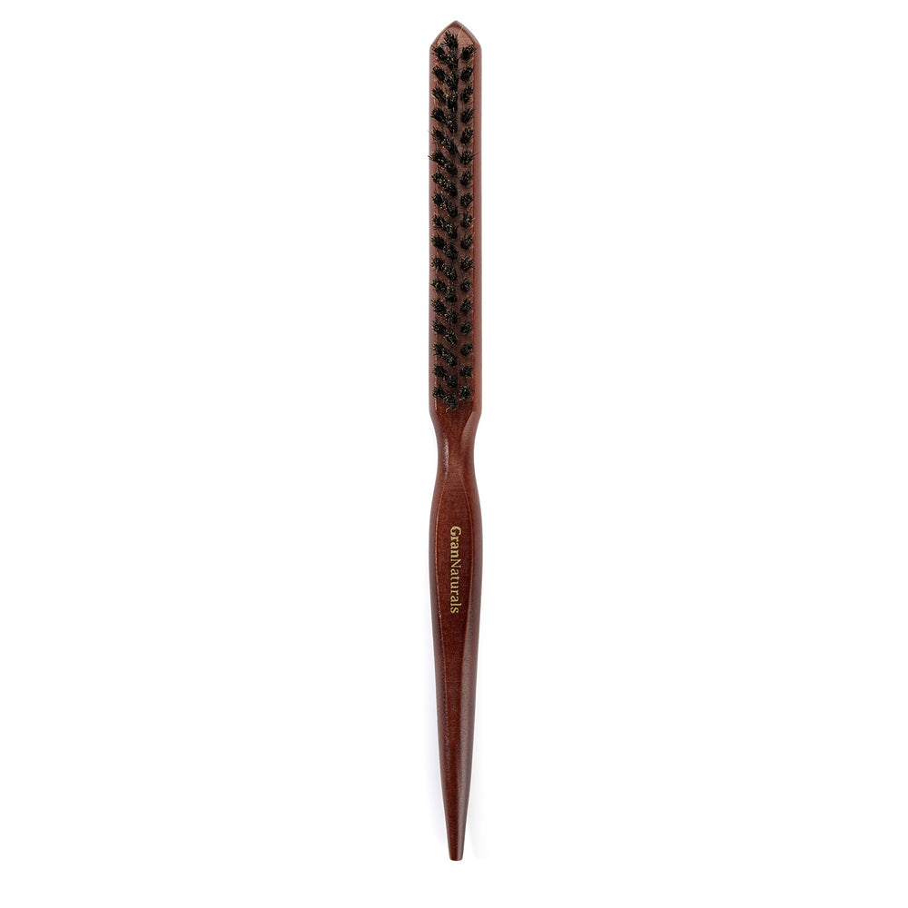 GranNaturals Teasing Boar Bristle Brush lifts hair for natural volume.