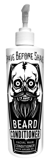 Grave Before Shave beard conditioner with argan oil bottle hydrates and softens facial hair