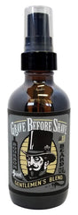 Grave Before Shave 4oz bottle of beard oil with bourbon-sandalwood scent for grooming.