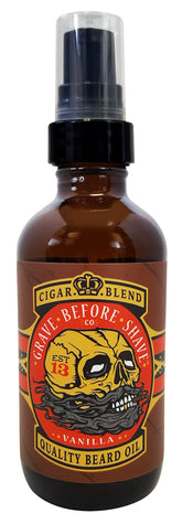 Grave Before Shave Beard Oil Cigar Blend bottle for conditioning and scent