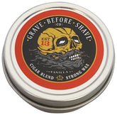 Grave Before Shave Fisticuffs cigar blend wax tin showing long lasting hold and aroma.