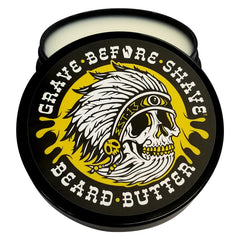 Grave Before Shave Teakwood Beard Butter jar showing rich texture for conditioning beard and skin
