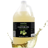 GreenIVe Castor Oil 128oz bottle for versatile beauty care at home.
