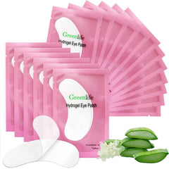 GreenLife natural hydrogel eye pads provide soothing hydration for under-eye areas during lash treatments