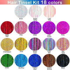 GrennMauler Glitter Tinsel in 18 shades to match any outfit.