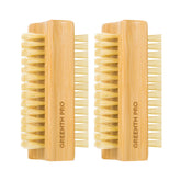 GREENTH PRO bamboo nail brush two-sided bristles for nails