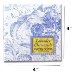 Greenwich Bay Lavender Chamomile Dusting Powder after-bath scent lingers softly.