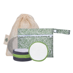 Greenzla travel set with pads in a pouch for organized on the go skincare.