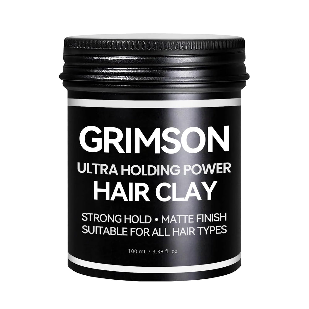 GRIMSON Hair Clay con agarre fuerte para un look duradero.