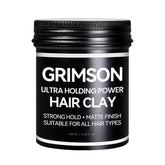 GRIMSON Hair Clay con agarre fuerte para un look duradero.
