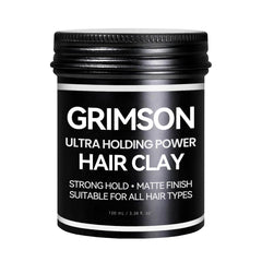 GRIMSON Hair Clay con agarre fuerte para un look duradero.